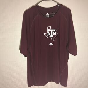 Adidas Climalite 2XL Texas A&M Aggies Maroon Short Sleeve Shirt NCAA Team